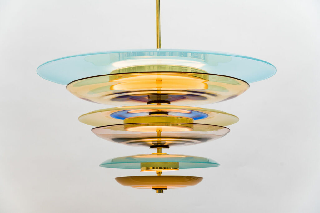 NYCxDESIGN 2023 Jamie Harris Studio thru Todd Merrill Studio for Nested Disc Chandelier