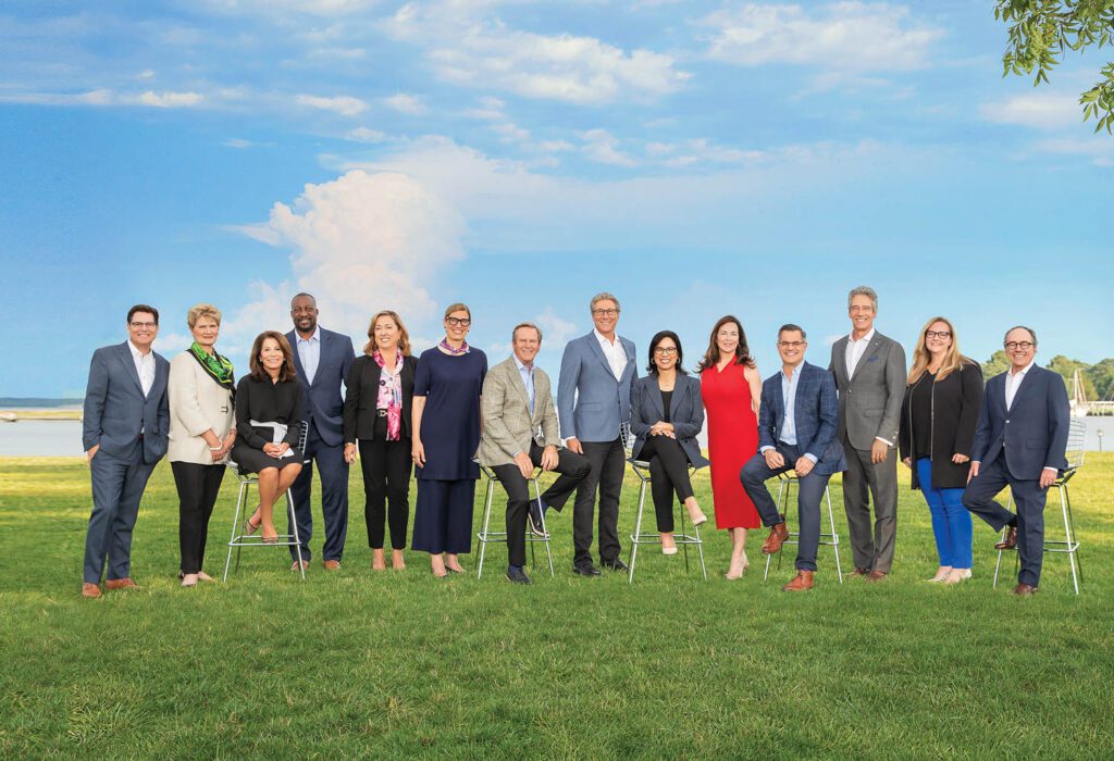 Gensler’s Board of Directors, 2021, from left: John Adams, Judy Pesek, Robin Klehr Avia, Andre Brumfield, Karen Thomas, Julia Simet, Daniel W. Winey, Andy Cohen, Diane Hoskins (co-chair), Cindy Simpson, Jordan Goldstein, Joseph Brancato (co-chair), Whitley Wood, Raymond Shick. 