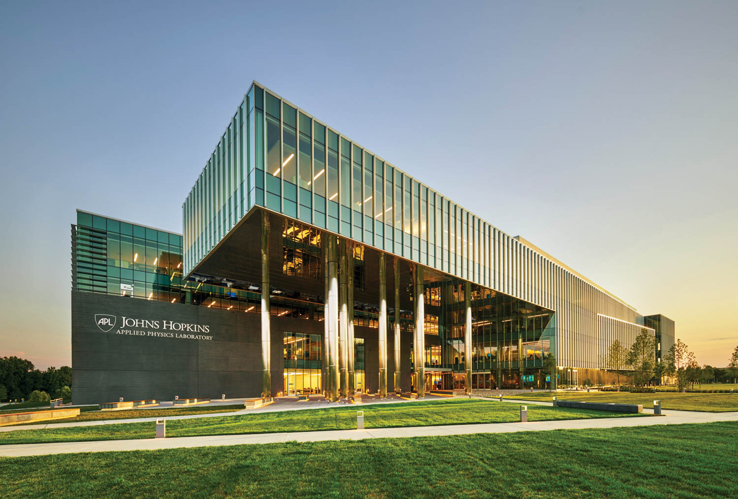 The exterior of Johns Hopkins University Applied Physics Laboratory