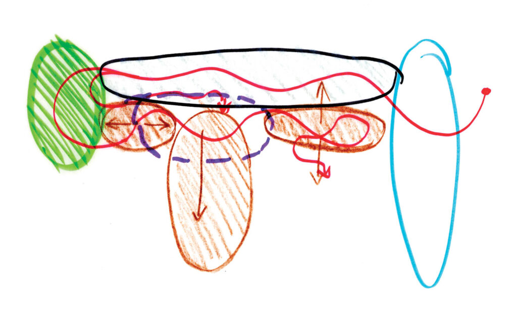 a colorful architectural sketch