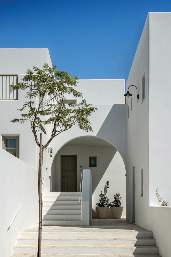 front archway of the Cosme resort