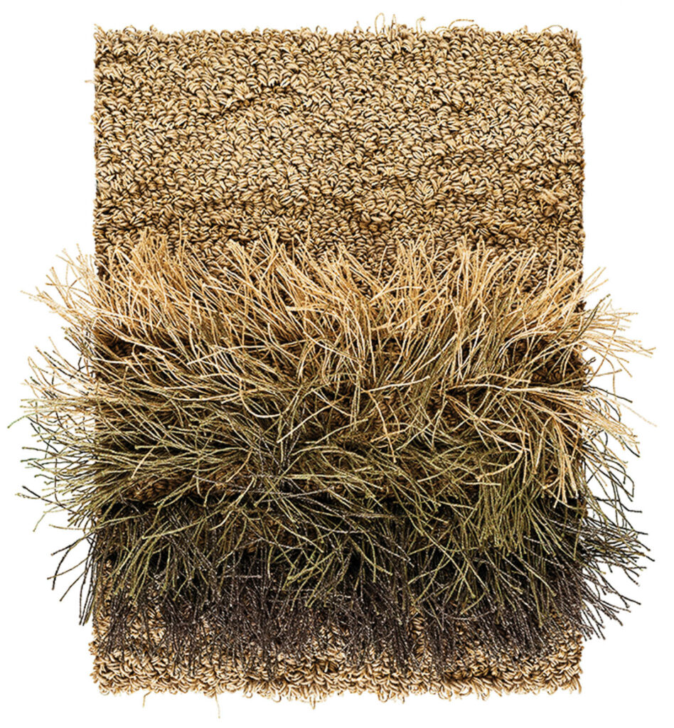 brown grass rug