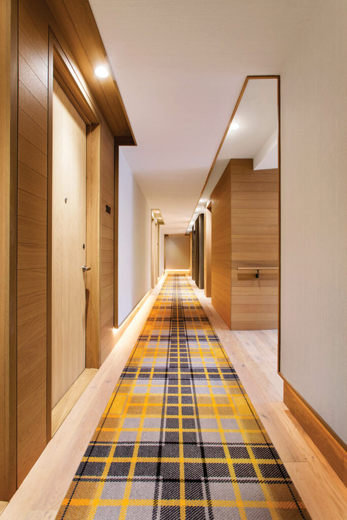 interior hallway of the Royal Hotel