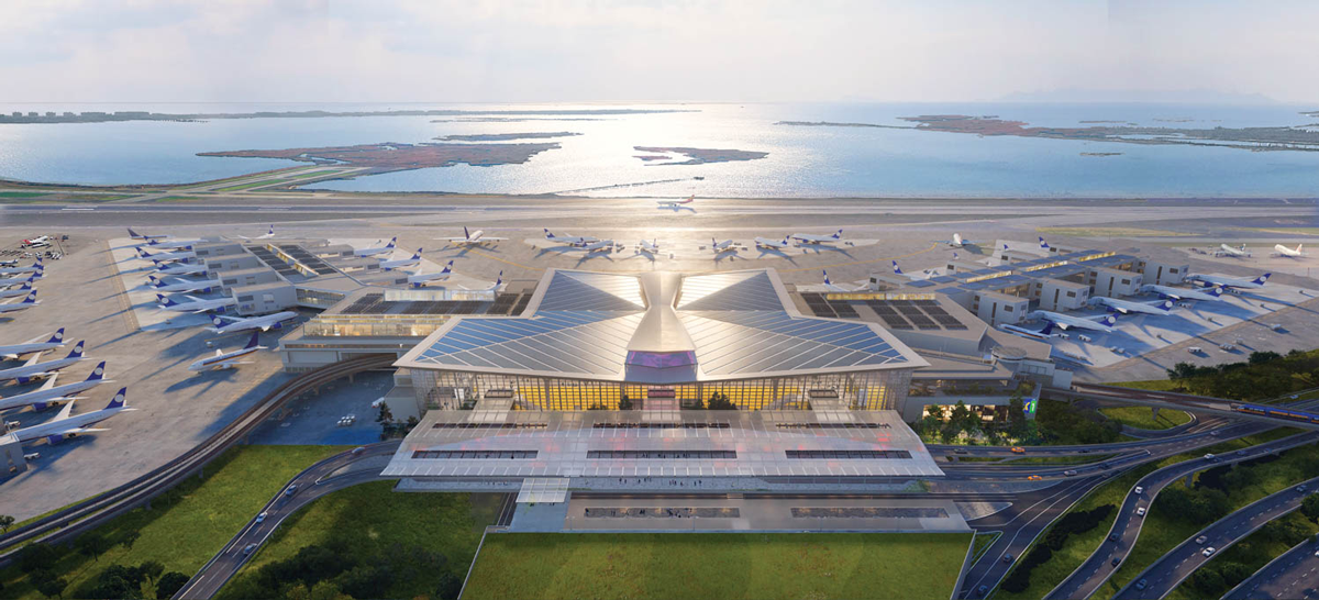 aerial view of airport